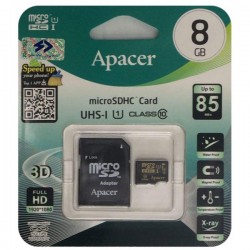 Apacer microSDHC U1 - 85Mb - 8GB:میکرو اس دی 8 گیگابایت 85 مگابایت پرسکند اپیسر